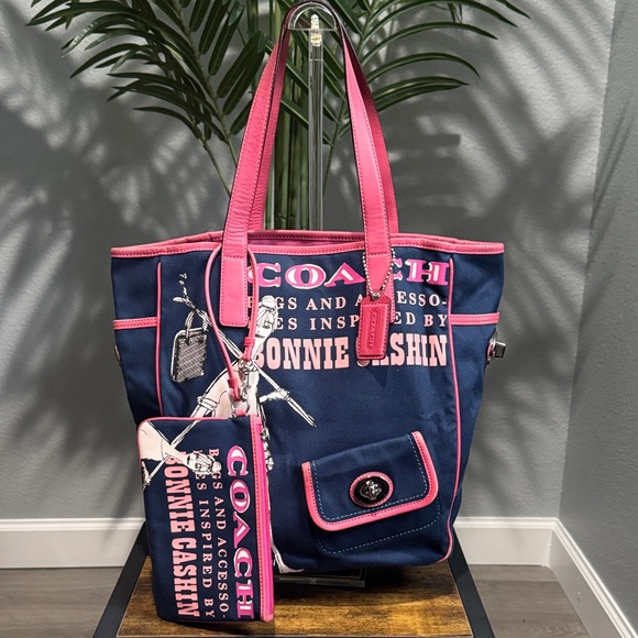 Coach Limited Edition Bonnie Cashin Navy Tote w Matching Wristlet - Picture 1 of 17